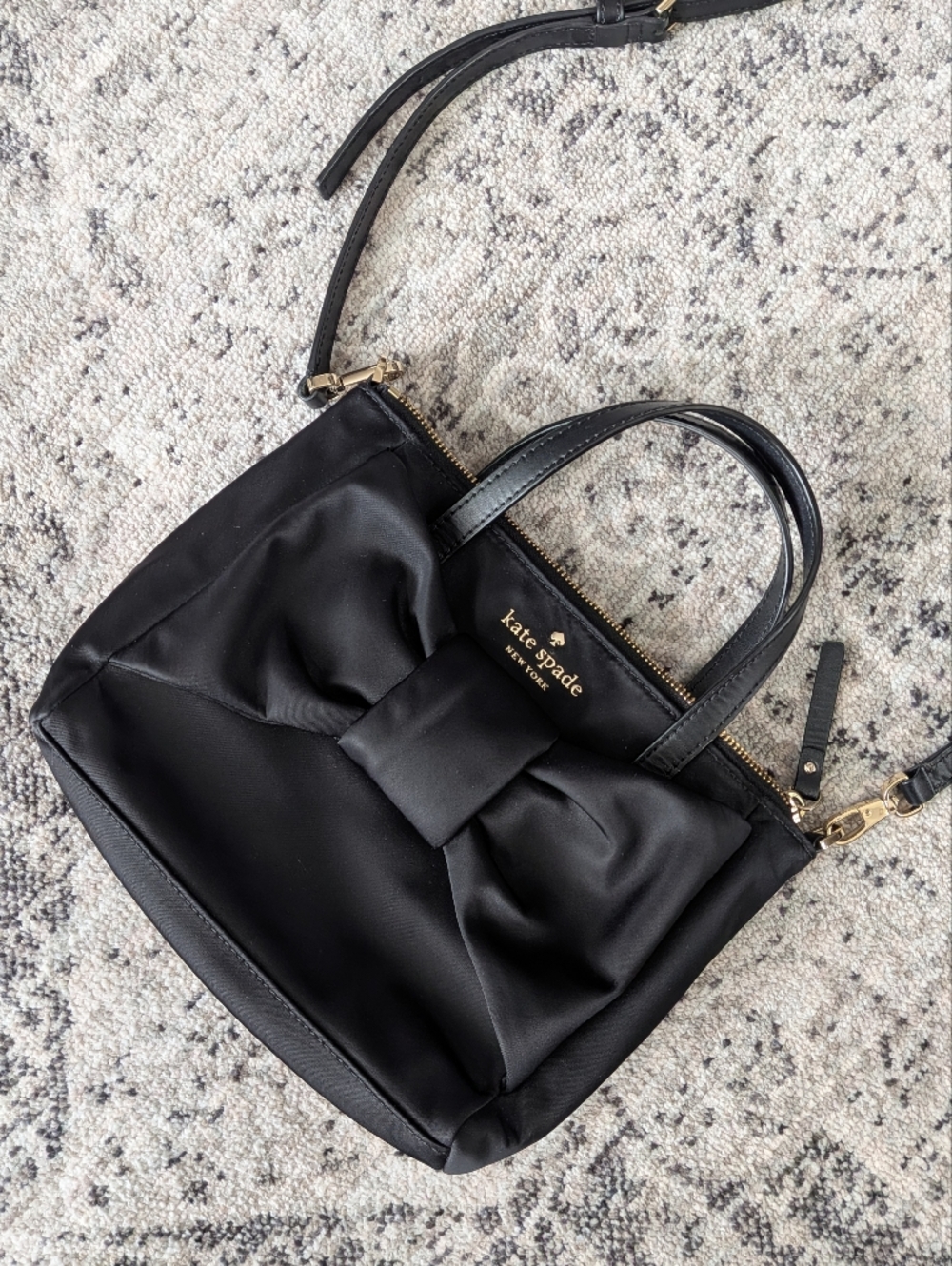 kate spade black nylon bag with bow detail - Picture 2 of 10
